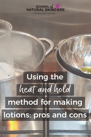 Using the heat and hold method for making creams and lotions: pros and cons Natural Facial skincare recipes Skincare Formulation